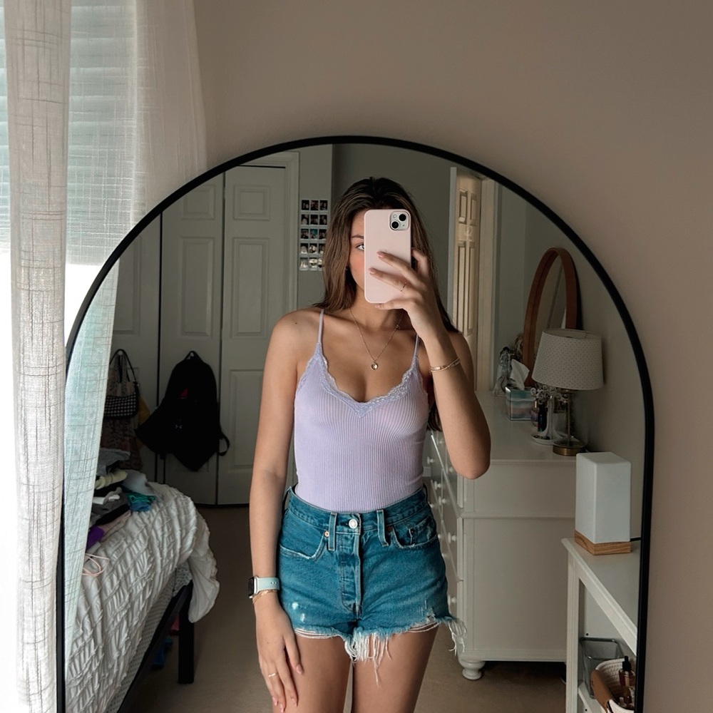 Forever21 Lace Trim Bodysuit